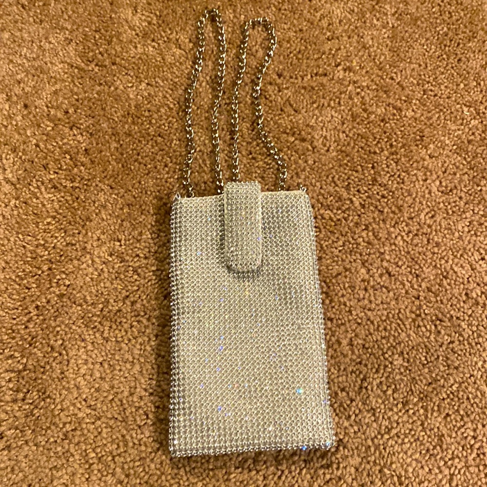 Glitter large cell phone size purse